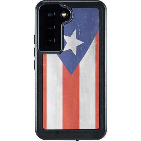 Puerto Rico Flag Distressed Galaxy S24 Waterproof Case